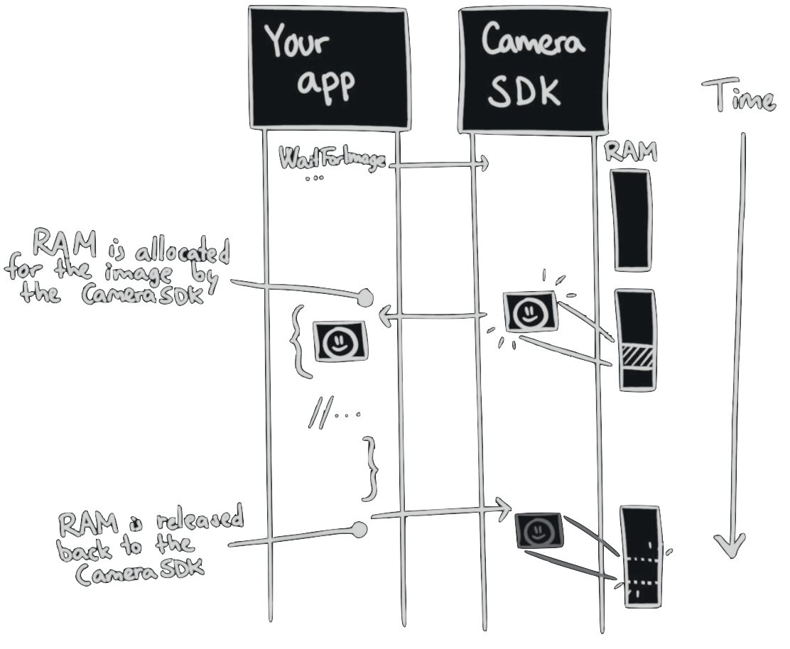 Sequence of using RAM owned by the SDK
